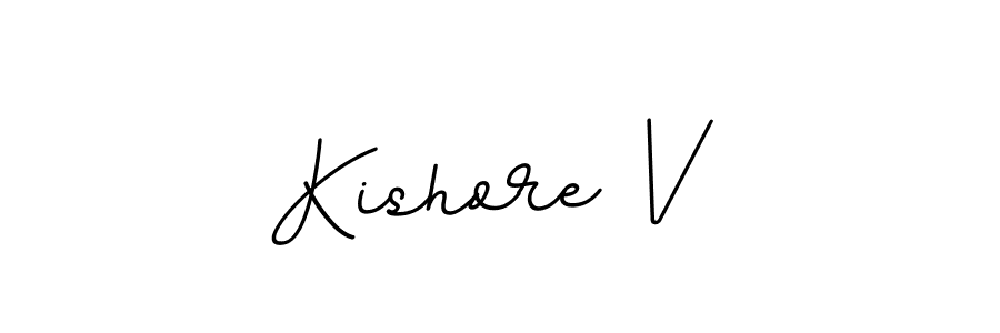 Design your own signature with our free online signature maker. With this signature software, you can create a handwritten (BallpointsItalic-DORy9) signature for name Kishore V. Kishore V signature style 11 images and pictures png