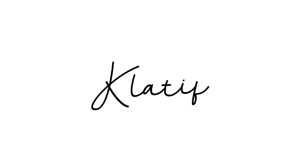 The best way (BallpointsItalic-DORy9) to make a short signature is to pick only two or three words in your name. The name Klatif include a total of six letters. For converting this name. Klatif signature style 11 images and pictures png