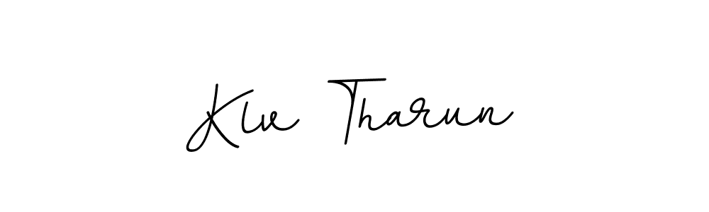 Create a beautiful signature design for name Klv Tharun. With this signature (BallpointsItalic-DORy9) fonts, you can make a handwritten signature for free. Klv Tharun signature style 11 images and pictures png