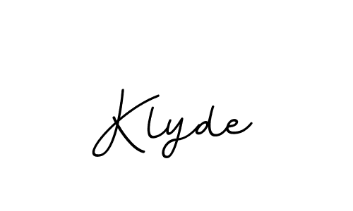 Use a signature maker to create a handwritten signature online. With this signature software, you can design (BallpointsItalic-DORy9) your own signature for name Klyde. Klyde signature style 11 images and pictures png