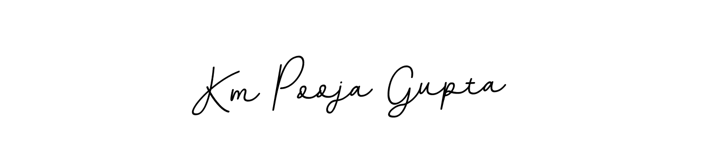 You should practise on your own different ways (BallpointsItalic-DORy9) to write your name (Km Pooja Gupta) in signature. don't let someone else do it for you. Km Pooja Gupta signature style 11 images and pictures png