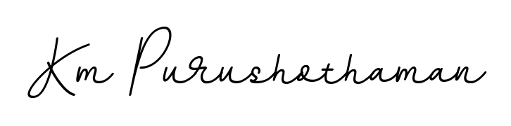 Enhance your business communications with Km Purushothaman signature in BallpointsItalic-DORy9 lettering. Clean, modern, and universally compatible. Km Purushothaman signature style 11 images and pictures png