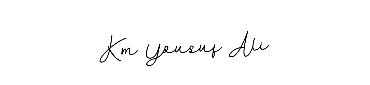 Create a beautiful signature design for name Km Yousuf Ali. With this signature (BallpointsItalic-DORy9) fonts, you can make a handwritten signature for free. Km Yousuf Ali signature style 11 images and pictures png