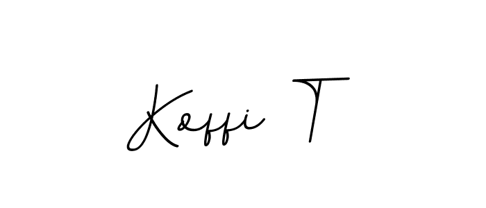 Design your own signature with our free online signature maker. With this signature software, you can create a handwritten (BallpointsItalic-DORy9) signature for name Koffi T. Koffi T signature style 11 images and pictures png