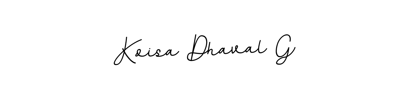 Make a beautiful signature design for name Koisa Dhaval G. With this signature (BallpointsItalic-DORy9) style, you can create a handwritten signature for free. Koisa Dhaval G signature style 11 images and pictures png