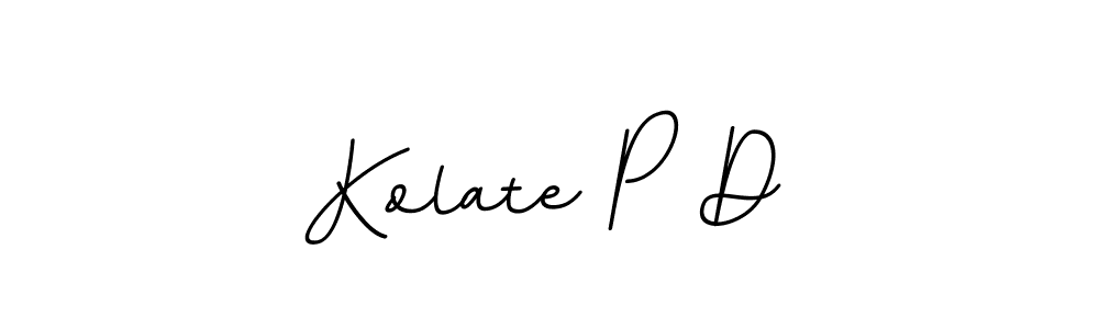 Use a signature maker to create a handwritten signature online. With this signature software, you can design (BallpointsItalic-DORy9) your own signature for name Kolate P D. Kolate P D signature style 11 images and pictures png