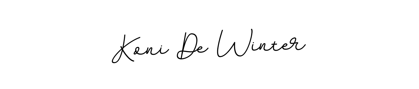 How to make Koni De Winter name signature. Use BallpointsItalic-DORy9 style for creating short signs online. This is the latest handwritten sign. Koni De Winter signature style 11 images and pictures png