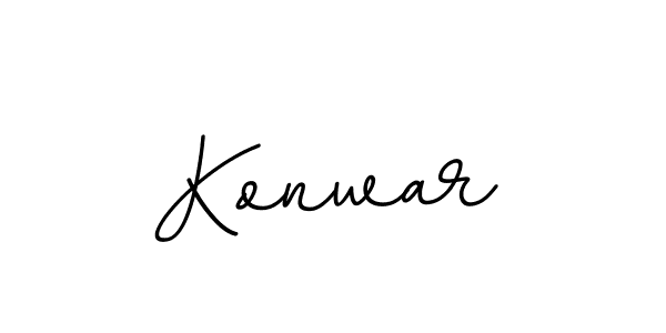 Make a beautiful signature design for name Konwar. With this signature (BallpointsItalic-DORy9) style, you can create a handwritten signature for free. Konwar signature style 11 images and pictures png