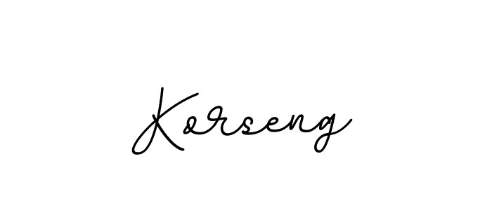 Create a beautiful signature design for name Korseng. With this signature (BallpointsItalic-DORy9) fonts, you can make a handwritten signature for free. Korseng signature style 11 images and pictures png