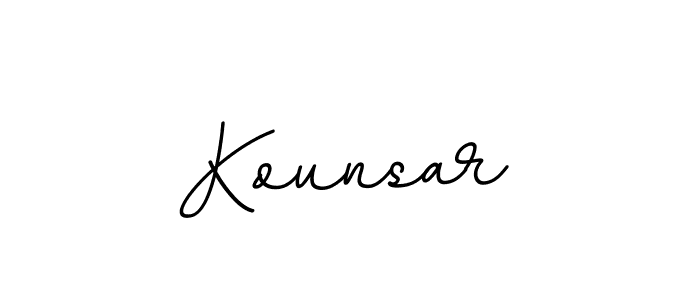 Use a signature maker to create a handwritten signature online. With this signature software, you can design (BallpointsItalic-DORy9) your own signature for name Kounsar. Kounsar signature style 11 images and pictures png