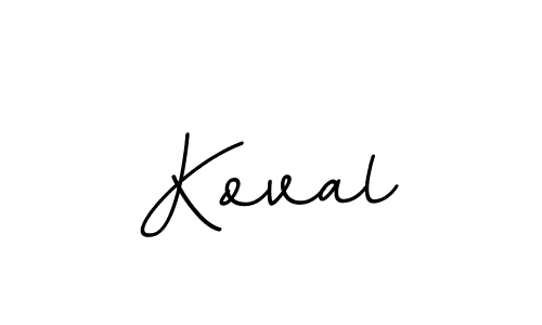 Design your own signature with our free online signature maker. With this signature software, you can create a handwritten (BallpointsItalic-DORy9) signature for name Koval. Koval signature style 11 images and pictures png