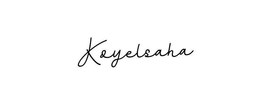 How to make Koyelsaha name signature. Use BallpointsItalic-DORy9 style for creating short signs online. This is the latest handwritten sign. Koyelsaha signature style 11 images and pictures png