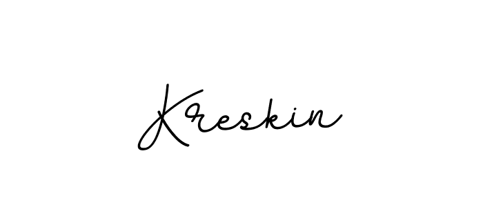Use a signature maker to create a handwritten signature online. With this signature software, you can design (BallpointsItalic-DORy9) your own signature for name Kreskin. Kreskin signature style 11 images and pictures png