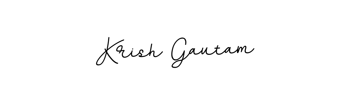 How to make Krish Gautam name signature. Use BallpointsItalic-DORy9 style for creating short signs online. This is the latest handwritten sign. Krish Gautam signature style 11 images and pictures png