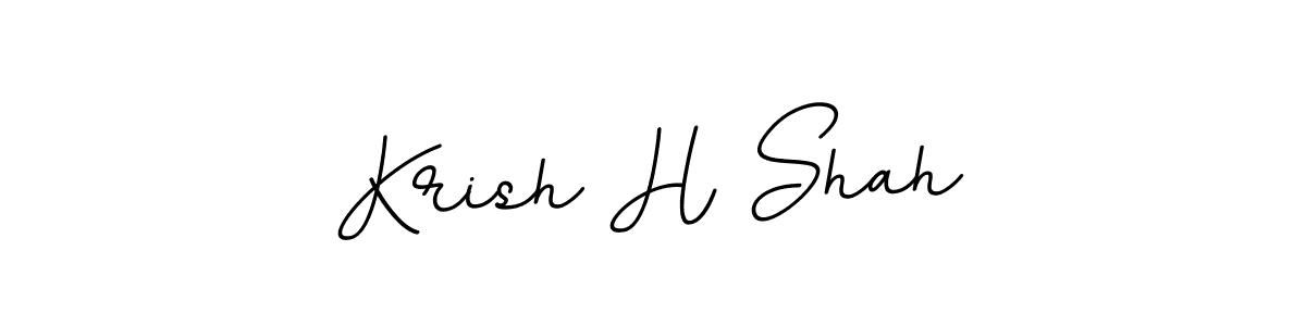 This is the best signature style for the Krish H Shah name. Also you like these signature font (BallpointsItalic-DORy9). Mix name signature. Krish H Shah signature style 11 images and pictures png