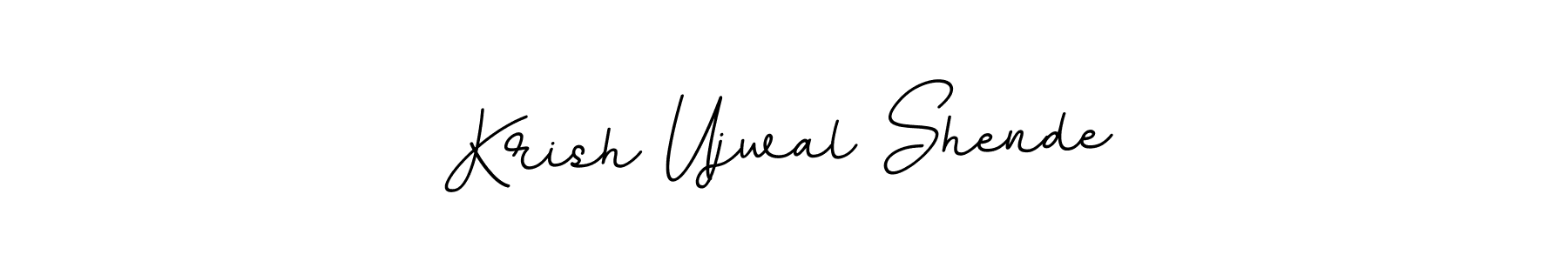 You should practise on your own different ways (BallpointsItalic-DORy9) to write your name (Krish Ujwal Shende) in signature. don't let someone else do it for you. Krish Ujwal Shende signature style 11 images and pictures png