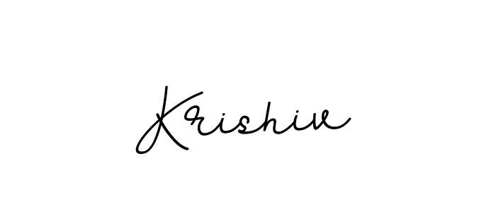 How to make Krishiv name signature. Use BallpointsItalic-DORy9 style for creating short signs online. This is the latest handwritten sign. Krishiv signature style 11 images and pictures png