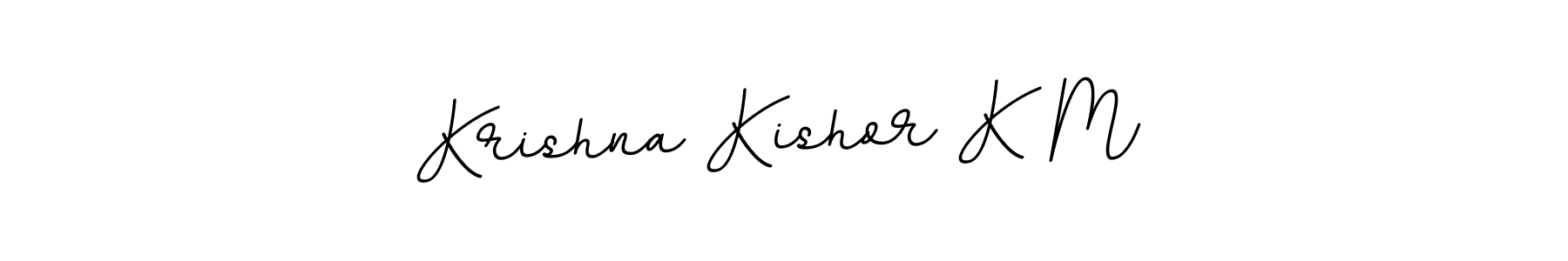 The best way (BallpointsItalic-DORy9) to make a short signature is to pick only two or three words in your name. The name Krishna Kishor K M include a total of six letters. For converting this name. Krishna Kishor K M signature style 11 images and pictures png