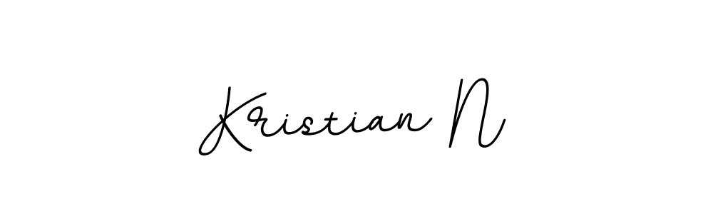 How to make Kristian N name signature. Use BallpointsItalic-DORy9 style for creating short signs online. This is the latest handwritten sign. Kristian N signature style 11 images and pictures png