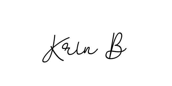 How to make Krln B name signature. Use BallpointsItalic-DORy9 style for creating short signs online. This is the latest handwritten sign. Krln B signature style 11 images and pictures png