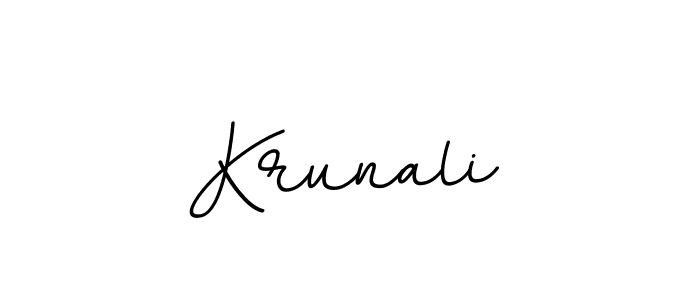 How to make Krunali name signature. Use BallpointsItalic-DORy9 style for creating short signs online. This is the latest handwritten sign. Krunali signature style 11 images and pictures png