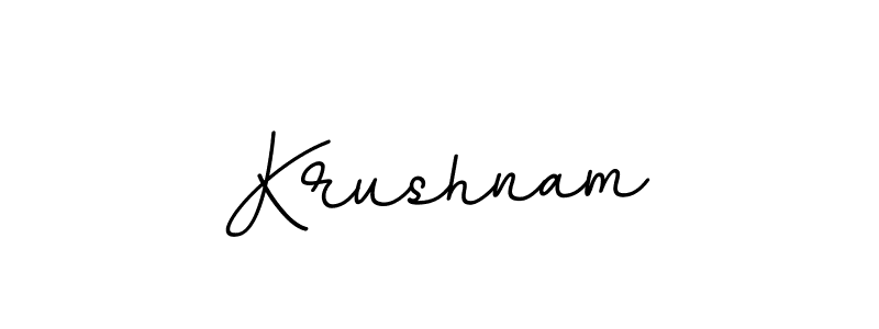 Design your own signature with our free online signature maker. With this signature software, you can create a handwritten (BallpointsItalic-DORy9) signature for name Krushnam. Krushnam signature style 11 images and pictures png