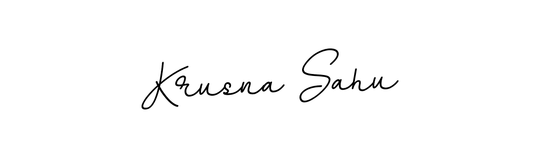 Design your own signature with our free online signature maker. With this signature software, you can create a handwritten (BallpointsItalic-DORy9) signature for name Krusna Sahu. Krusna Sahu signature style 11 images and pictures png