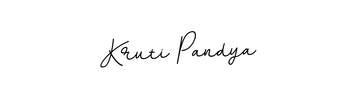 How to make Kruti Pandya name signature. Use BallpointsItalic-DORy9 style for creating short signs online. This is the latest handwritten sign. Kruti Pandya signature style 11 images and pictures png