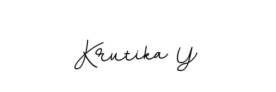 The best way (BallpointsItalic-DORy9) to make a short signature is to pick only two or three words in your name. The name Krutika Y include a total of six letters. For converting this name. Krutika Y signature style 11 images and pictures png