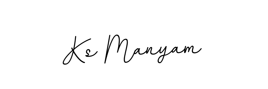 How to make Ks Manyam name signature. Use BallpointsItalic-DORy9 style for creating short signs online. This is the latest handwritten sign. Ks Manyam signature style 11 images and pictures png