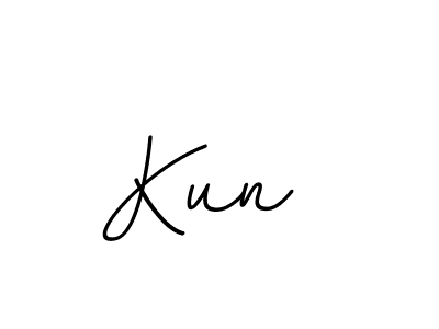 You should practise on your own different ways (BallpointsItalic-DORy9) to write your name (Kun ) in signature. don't let someone else do it for you. Kun  signature style 11 images and pictures png