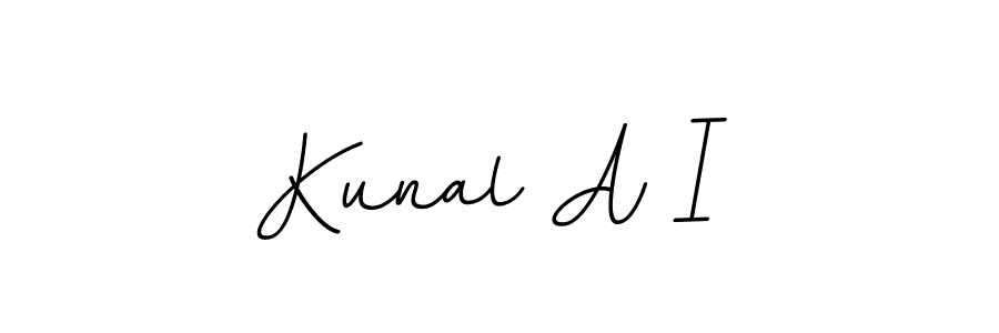 How to make Kunal A I name signature. Use BallpointsItalic-DORy9 style for creating short signs online. This is the latest handwritten sign. Kunal A I signature style 11 images and pictures png