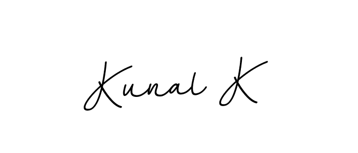 It looks lik you need a new signature style for name Kunal K. Design unique handwritten (BallpointsItalic-DORy9) signature with our free signature maker in just a few clicks. Kunal K signature style 11 images and pictures png