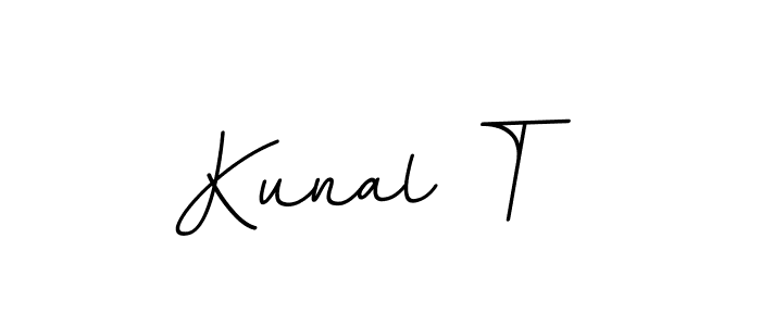 How to make Kunal T name signature. Use BallpointsItalic-DORy9 style for creating short signs online. This is the latest handwritten sign. Kunal T signature style 11 images and pictures png