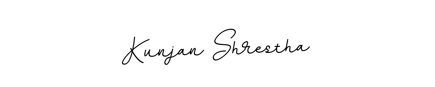 You should practise on your own different ways (BallpointsItalic-DORy9) to write your name (Kunjan Shrestha) in signature. don't let someone else do it for you. Kunjan Shrestha signature style 11 images and pictures png