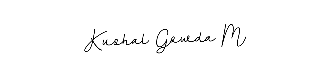 How to make Kushal Gowda M name signature. Use BallpointsItalic-DORy9 style for creating short signs online. This is the latest handwritten sign. Kushal Gowda M signature style 11 images and pictures png