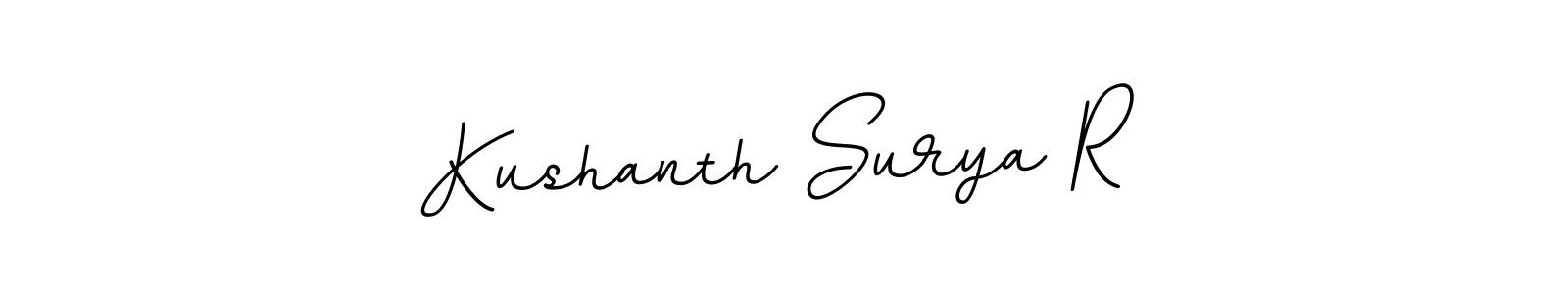 Use a signature maker to create a handwritten signature online. With this signature software, you can design (BallpointsItalic-DORy9) your own signature for name Kushanth Surya R. Kushanth Surya R signature style 11 images and pictures png