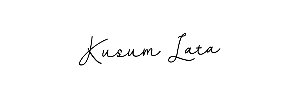 Design your own signature with our free online signature maker. With this signature software, you can create a handwritten (BallpointsItalic-DORy9) signature for name Kusum Lata. Kusum Lata signature style 11 images and pictures png