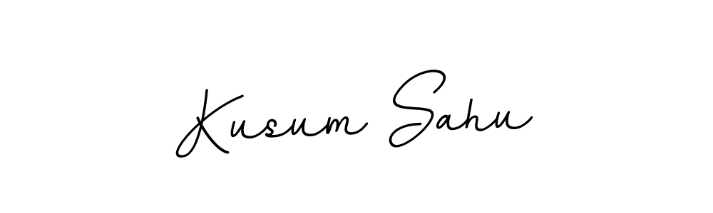 Make a beautiful signature design for name Kusum Sahu. With this signature (BallpointsItalic-DORy9) style, you can create a handwritten signature for free. Kusum Sahu signature style 11 images and pictures png