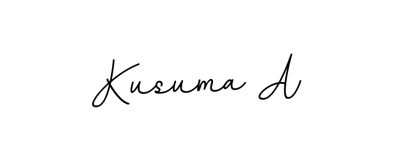 Use a signature maker to create a handwritten signature online. With this signature software, you can design (BallpointsItalic-DORy9) your own signature for name Kusuma A. Kusuma A signature style 11 images and pictures png