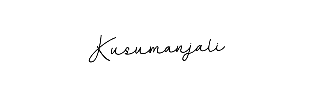 You should practise on your own different ways (BallpointsItalic-DORy9) to write your name (Kusumanjali) in signature. don't let someone else do it for you. Kusumanjali signature style 11 images and pictures png