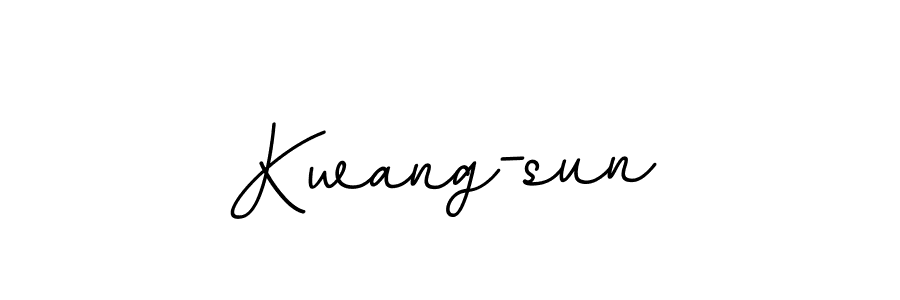 Create a beautiful signature design for name Kwang-sun. With this signature (BallpointsItalic-DORy9) fonts, you can make a handwritten signature for free. Kwang-sun signature style 11 images and pictures png