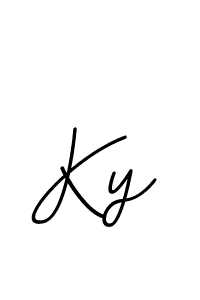 Make a beautiful signature design for name Ky. With this signature (BallpointsItalic-DORy9) style, you can create a handwritten signature for free. Ky signature style 11 images and pictures png