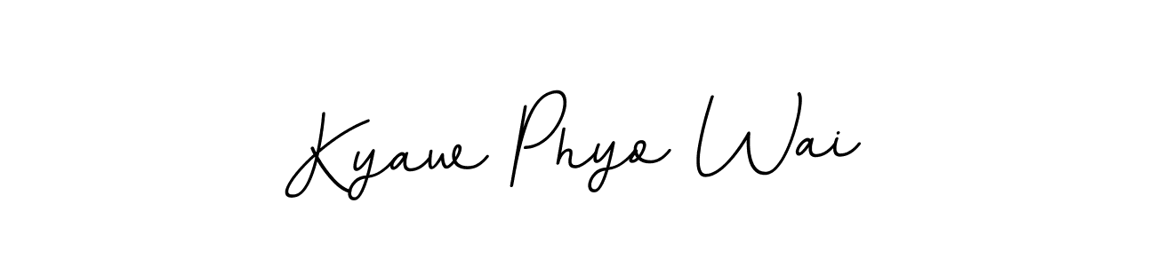 The best way (BallpointsItalic-DORy9) to make a short signature is to pick only two or three words in your name. The name Kyaw Phyo Wai include a total of six letters. For converting this name. Kyaw Phyo Wai signature style 11 images and pictures png