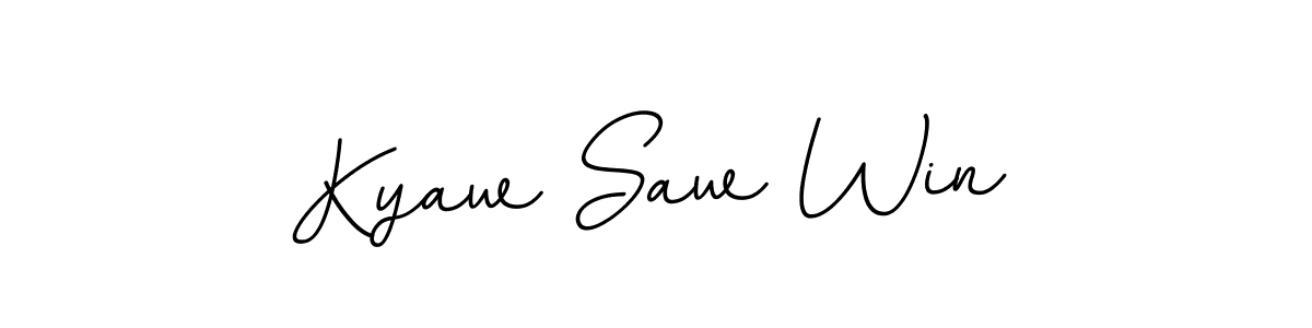 Use a signature maker to create a handwritten signature online. With this signature software, you can design (BallpointsItalic-DORy9) your own signature for name Kyaw Saw Win. Kyaw Saw Win signature style 11 images and pictures png