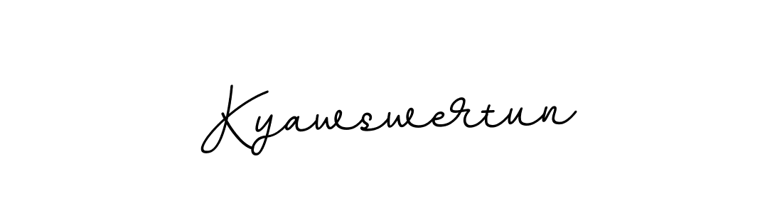 How to make Kyawswertun name signature. Use BallpointsItalic-DORy9 style for creating short signs online. This is the latest handwritten sign. Kyawswertun signature style 11 images and pictures png