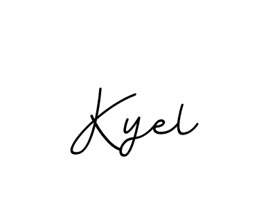 Use a signature maker to create a handwritten signature online. With this signature software, you can design (BallpointsItalic-DORy9) your own signature for name Kyel. Kyel signature style 11 images and pictures png