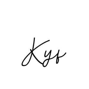 Design your own signature with our free online signature maker. With this signature software, you can create a handwritten (BallpointsItalic-DORy9) signature for name Kyf. Kyf signature style 11 images and pictures png