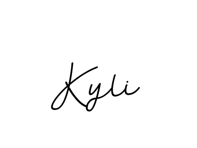 How to make Kyli name signature. Use BallpointsItalic-DORy9 style for creating short signs online. This is the latest handwritten sign. Kyli signature style 11 images and pictures png