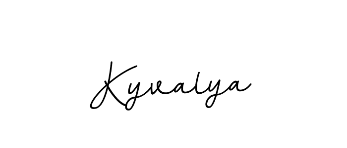 Use a signature maker to create a handwritten signature online. With this signature software, you can design (BallpointsItalic-DORy9) your own signature for name Kyvalya. Kyvalya signature style 11 images and pictures png